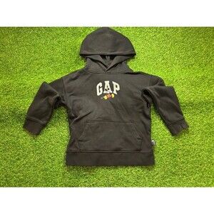 Gap x Disney Kids Mickey Mouse Logo Pullover Hoodie Black Size Small (6/7)